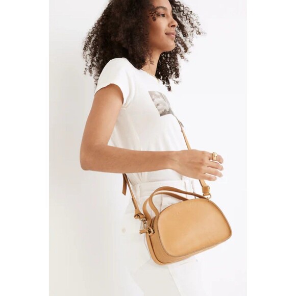 Madewell Handbags - Madewell The Sydney Zip-Top Crossbody Bag Antique Gold NEW